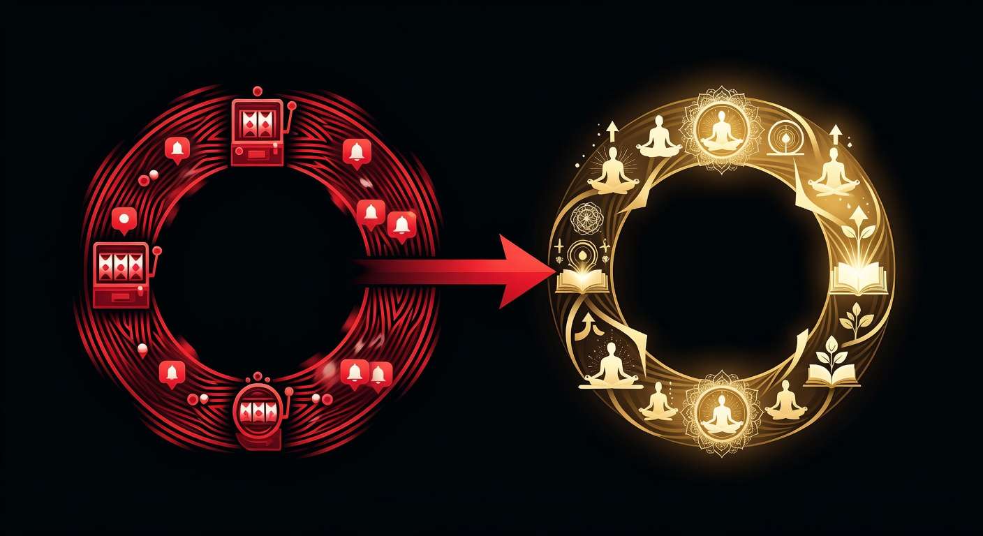 Black Hat compulsive habit loops versus White Hat purposeful habit loops showing the transition from pressure-based to meaning-based motivation in habit formation
