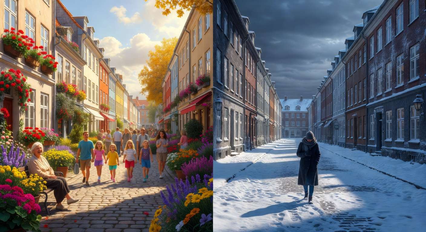 Danish city split between summer happiness and winter isolation