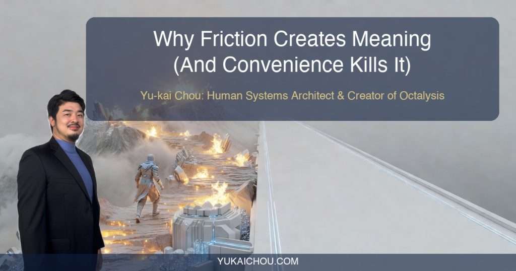 Why Friction Creates Meaning (And Convenience Kills It)