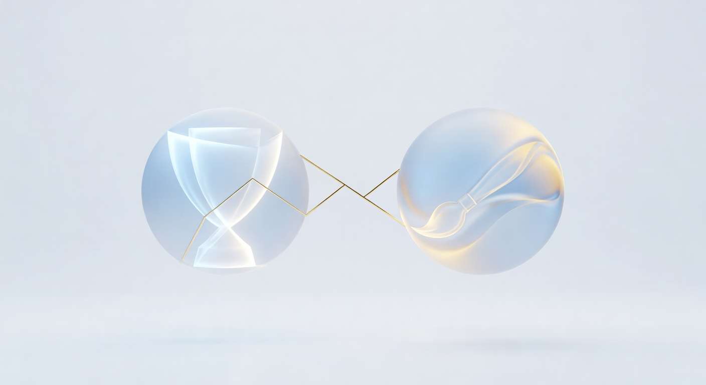 Two glowing orbs representing CD2 (trophy) and CD3 (paintbrush) connected by a gold line